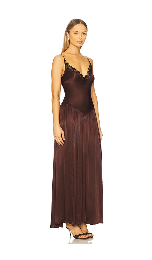 Bardot Aderia Lace Detail Maxi Dress In Brown