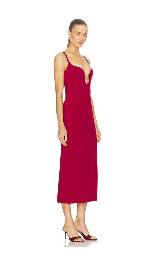 Bardot Brooklyn Diamonte Midi Dress In Burgundy