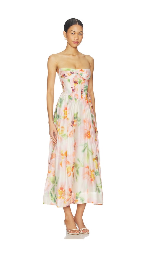 Bardot Lola Corset Midi Dress In Multi