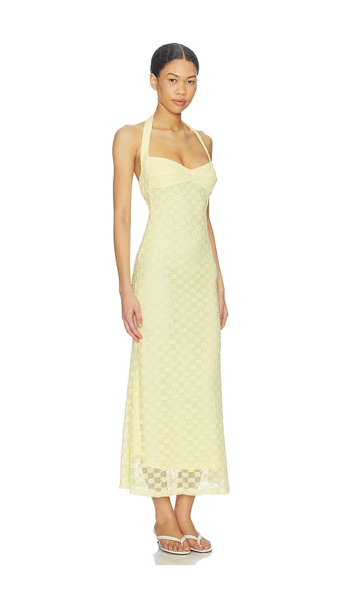 Bardot Mariko Halter Neck Midi Dress In Yellow
