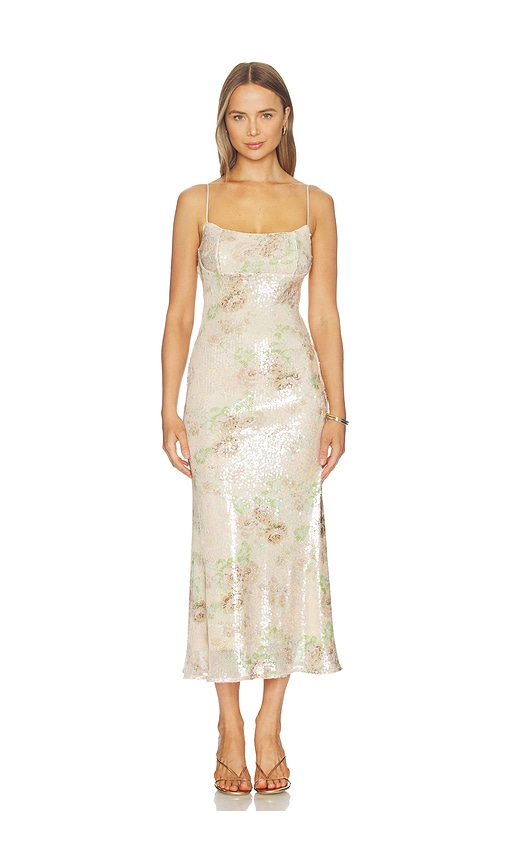 Adoni Sequin Mesh Midi Dress