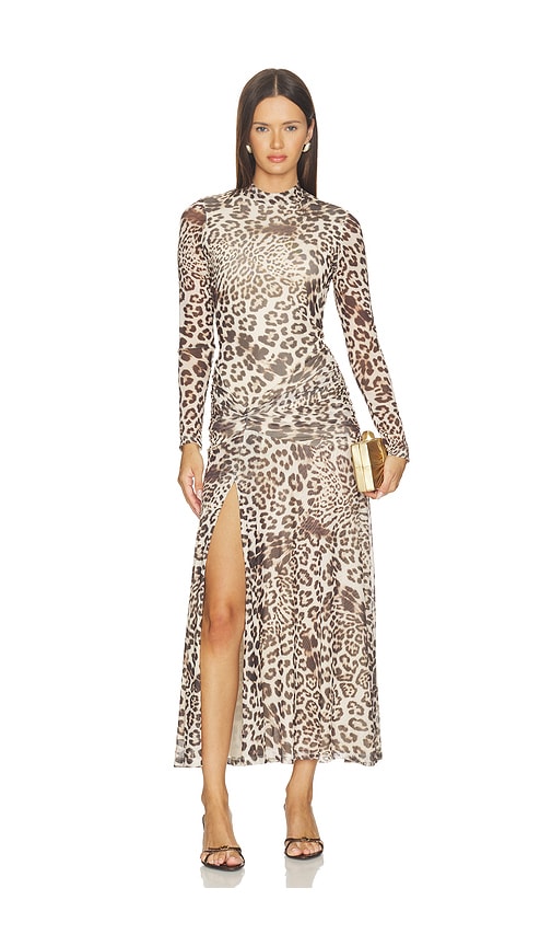 Lea Printed Mesh Dress by bardot in Leopard