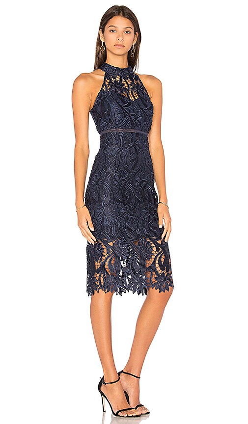 bardot isa lace halter dress