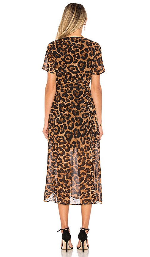 bardot leopard wrap dress