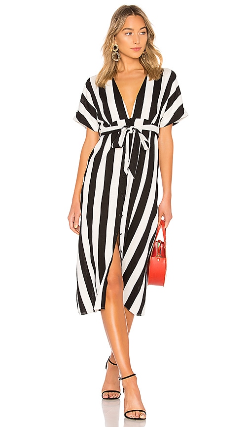 bardot button dress