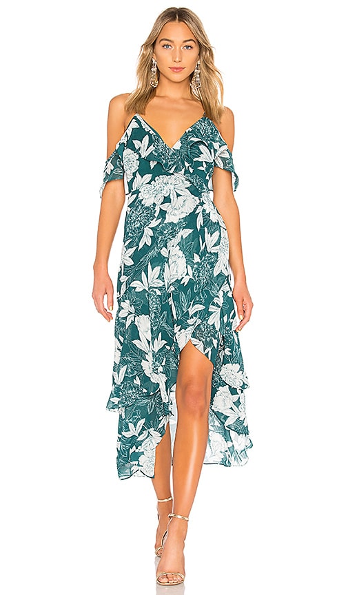 bardot blue floral dress