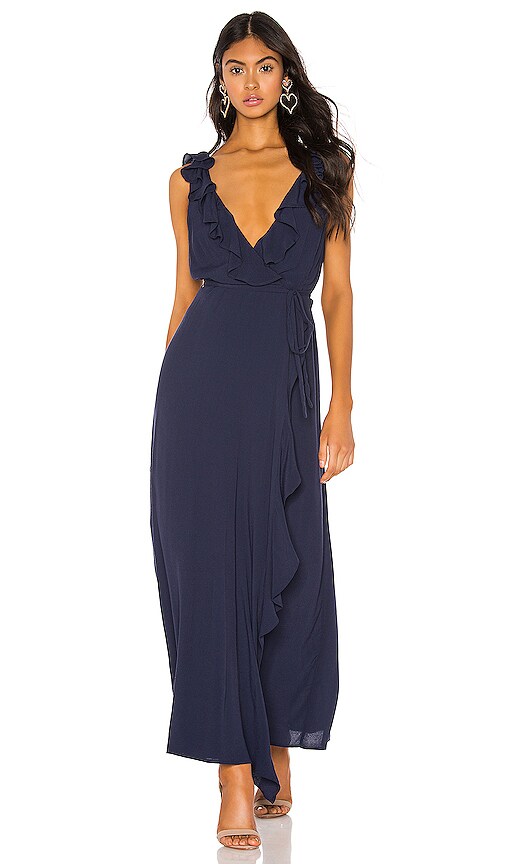 alex ruffle maxi dress bardot