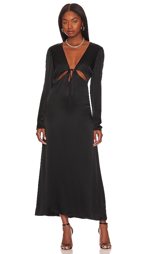 Bardot Denver Cut Out Midi Dress in Black