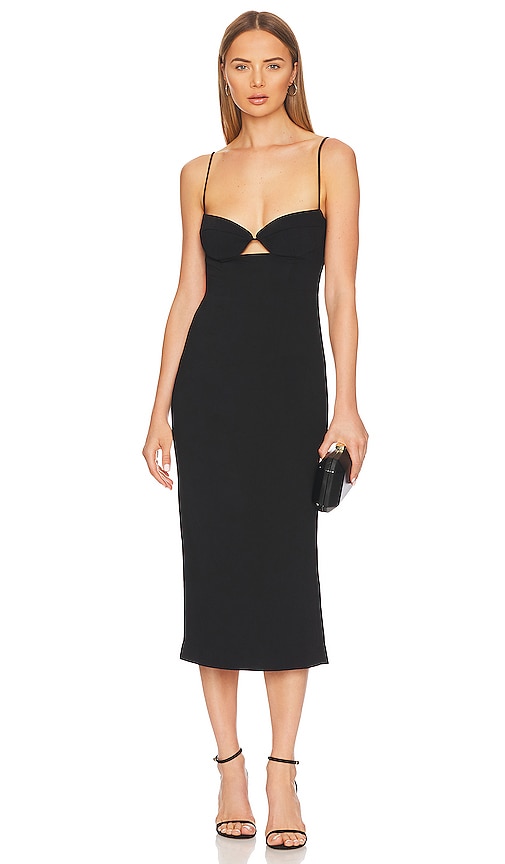 Bardot Vienna Cutout Midi Dress In Black | ModeSens
