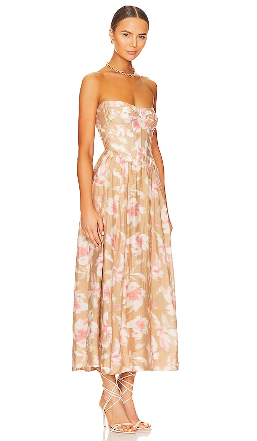 Shop Bardot Lola Corset Midi Dress In Pink Haze