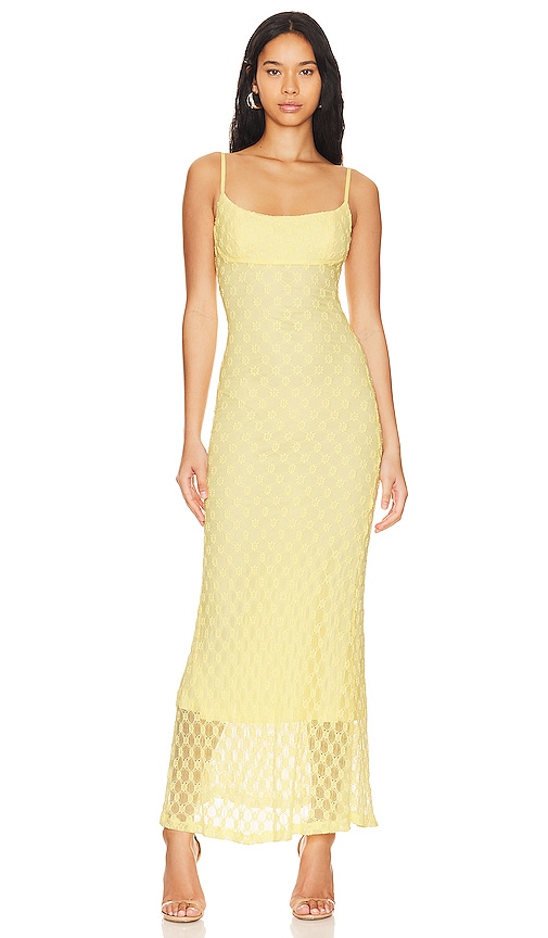 Shop Bardot Adoni Mesh Maxi Dress In Canary Yellow