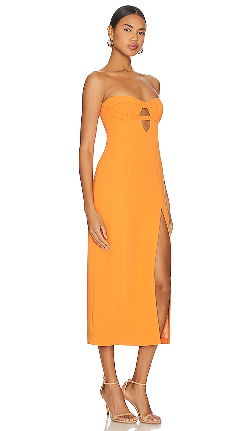 Shop Bardot Brisa Midi Dress In Orange