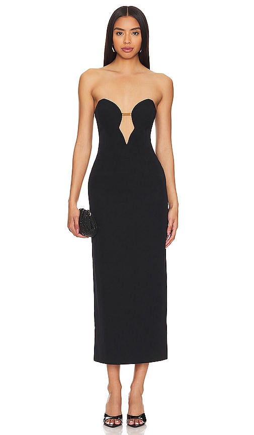 Shop Bardot Eleni Chain Midi Dress In 黑色