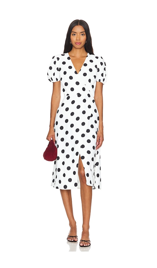 Shop Bardot Devyn Wrap Dress In Black & White Spot