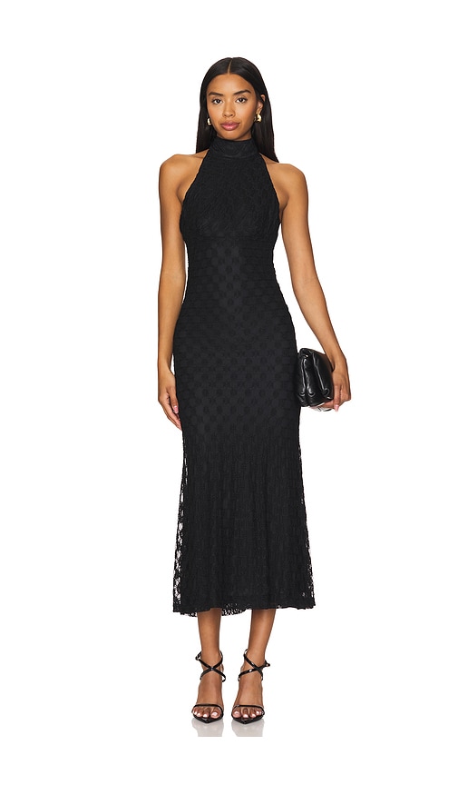 Shop Bardot Ola Lace Midi Dress In 黑色