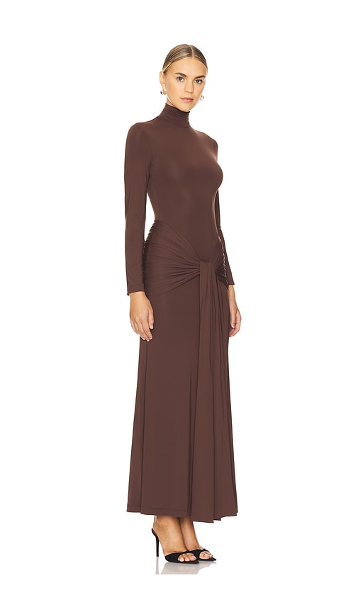 Bardot Alix Maxi Tie Front Dress In Chocolate