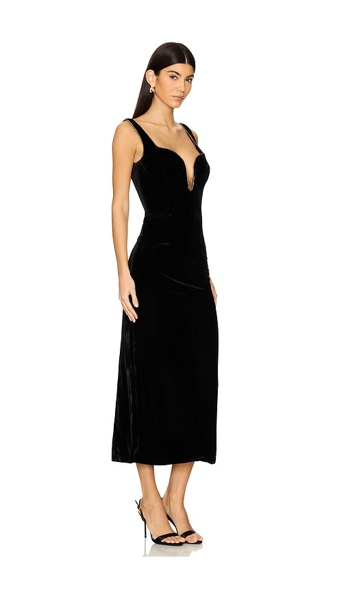 BARDOT BROOKLYN VELOUR MIDI DRESS