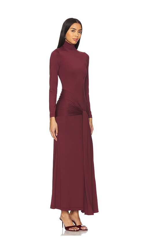 Shop Bardot Alix Maxi Tie Front Dress In Wine