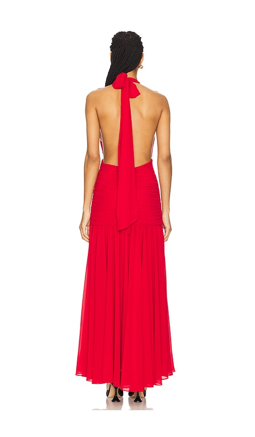 Bardot Maxikleid Mit Nackenträgern Mave In Red. Größe 4. Also In 6, 8, 10, 12. 