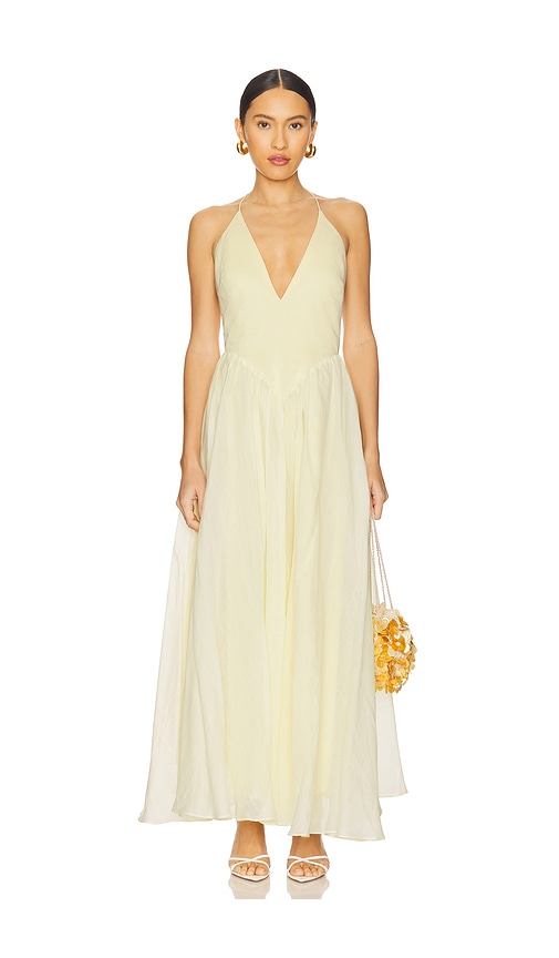 Arletha Halter Maxi Dress in Lemon. - size 6 (also in 10, 12, 2, 4, 8)