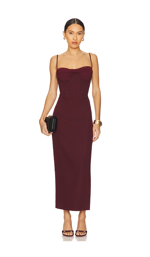 x REVOLVE Martini Midi Dress in Burgundy. - size 8 (also in 10, 12, 2, 4, 6)