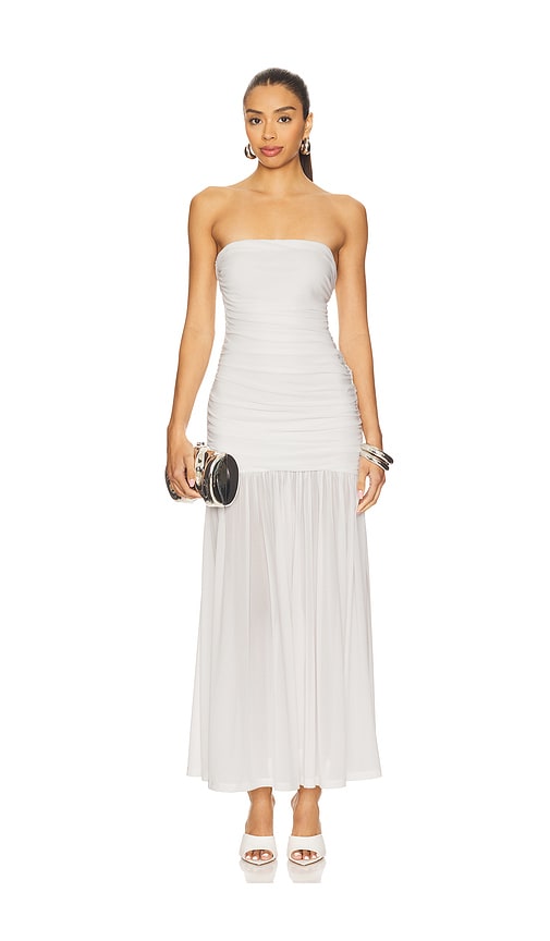 Solana Mesh Maxi Dress in White. - size 6 (also in 10, 12, 2, 4, 8)