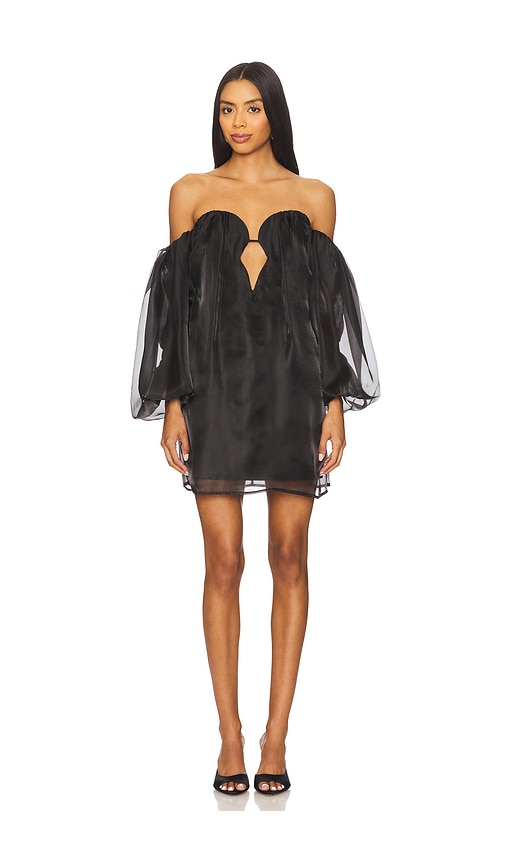 Freda Volume Mini Dress in Black. - size 8 (also in 10, 12, 2, 4, 6)