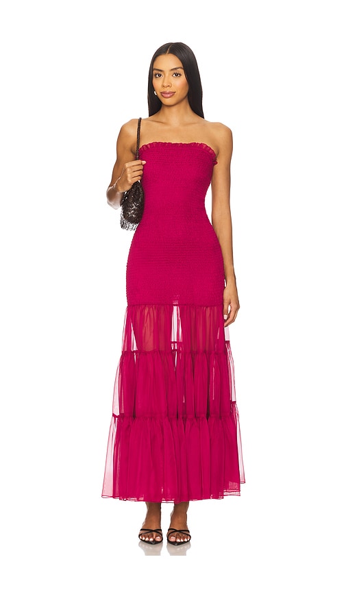 Bardot Azura Strapless Maxi Dress in Burgundy. - size 8 (also in 10, 12, 2, 4, 6)