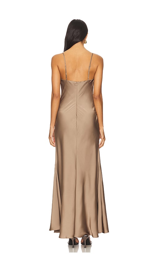  Bardot Maxikleid Mit Wasserfallausschnitt Monroe In Brown. Größe 4. Also In 8, 10, 12. 