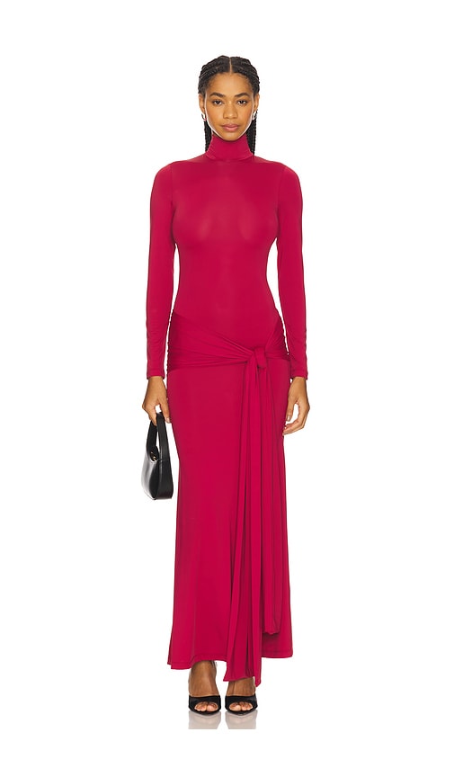 Bardot Alix Maxi Tie Front Dress In Red