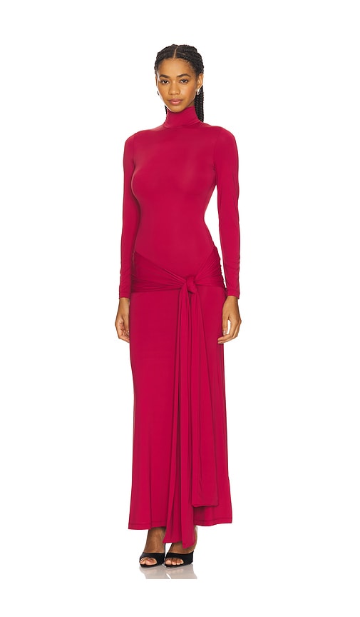Bardot Alix Maxi Tie Front Dress In Red
