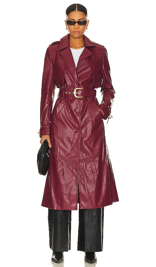 BARDOT FAUX LEATHER TRENCH COAT