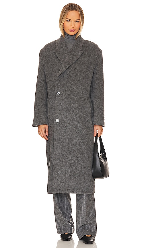 Shop Bardot Classic Oversized Coat In Grey