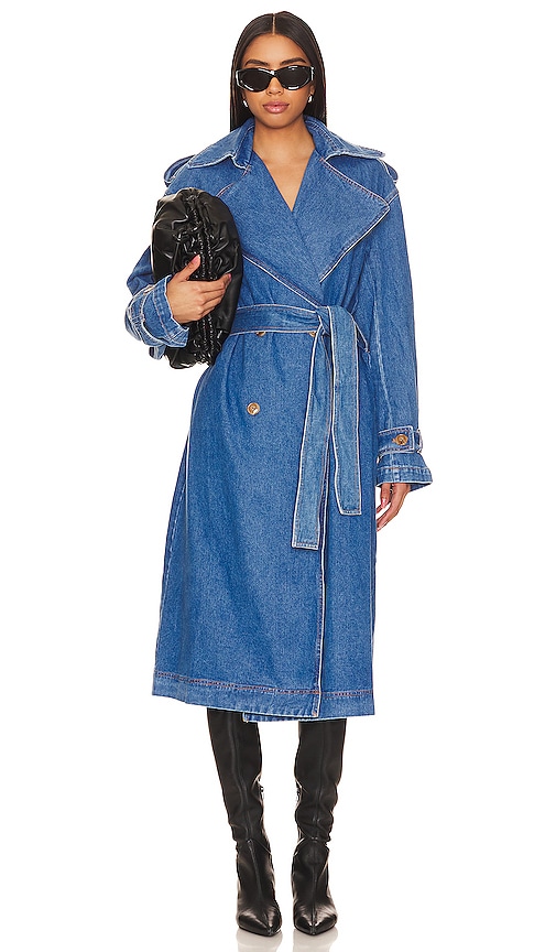 Bardot Oversized Denim Trench Coat Â€“ Å¤�å�¤ In Blue