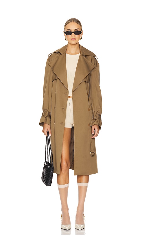 Bardot Halle Trench Coat in Khaki