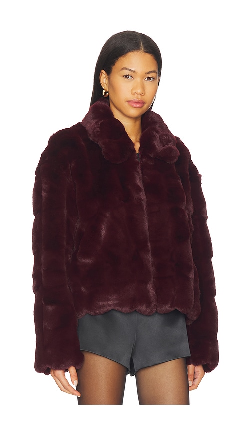 Bardot Sylvie Zip Faux Fur Jacket In Brown