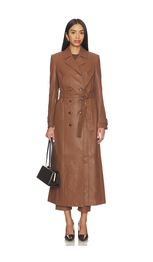 Vegan Leather Longline Coat