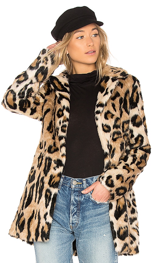 Wonderlijk Bardot Faux Fur Coat in Leopard | REVOLVE QI-93