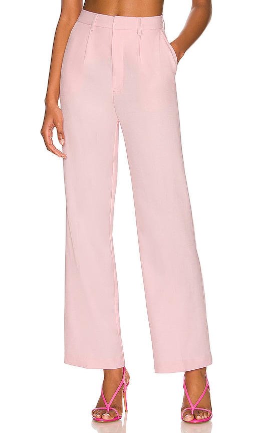  Harpa Pink Solid Casual Straight Fit Track Pants / Elegant Women