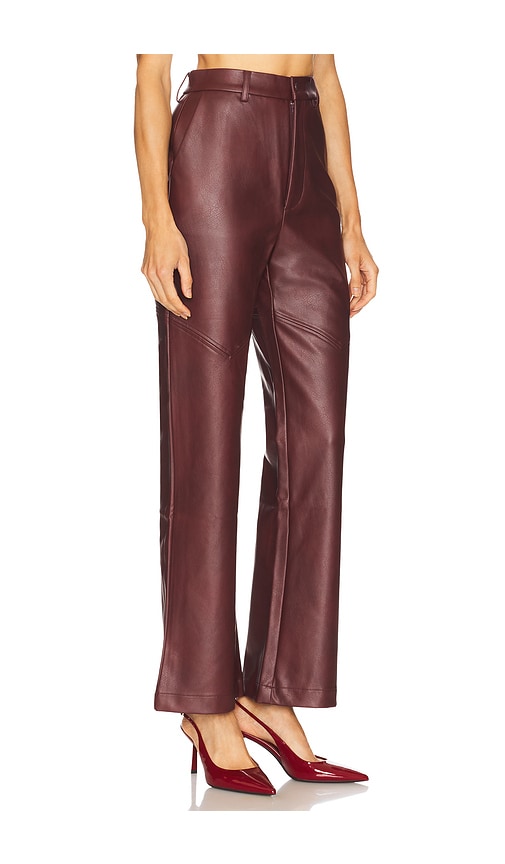 Bardot Karson Faux Leather Pant In Burgundy