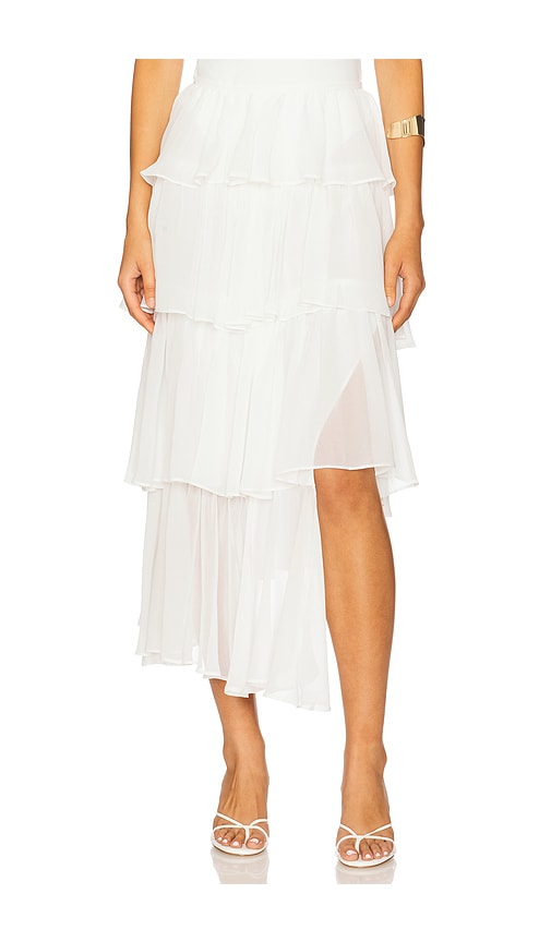 Bardot Adelene Frill Midi Skirt In White