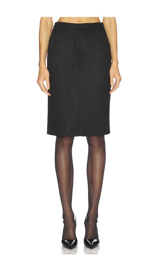 Phenix Faux Suede Skirt in Black