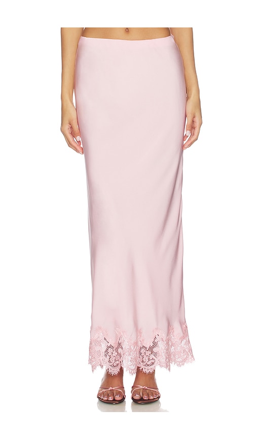 Elisan Lace Satin Midi Skirt