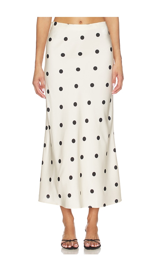 Bardot Pheobe Satin Midi Skirt In Cream