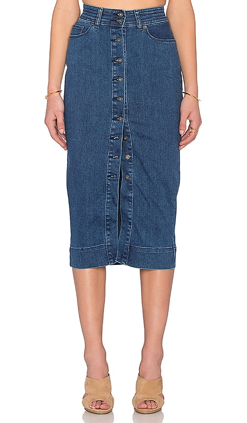 bardot denim skirt