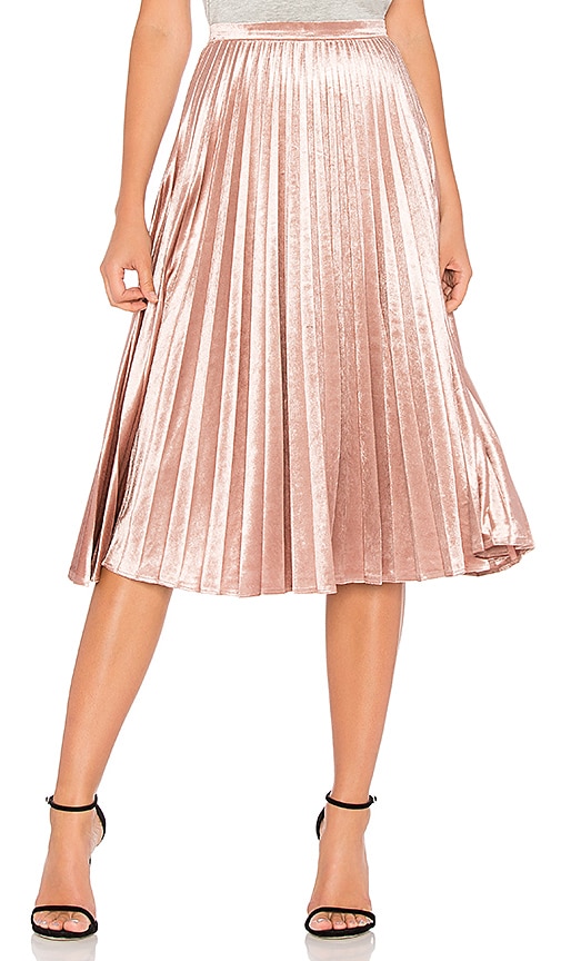 rose pink pleated skirt