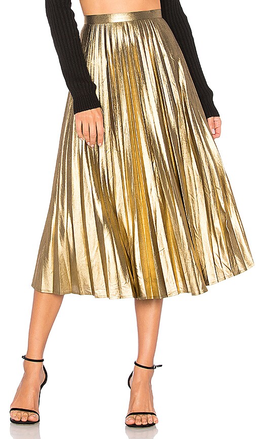 Bardot Wild Hearts Midi Skirt in Golden
