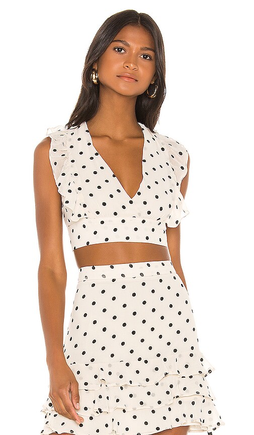 Spot Ruffle Top
