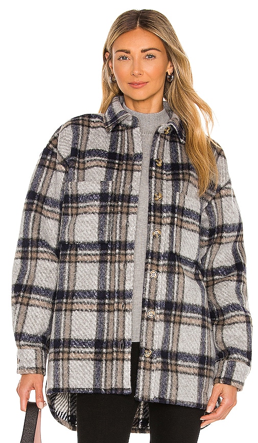 Bardot Checked Flannel Shirt in Blue Check | REVOLVE