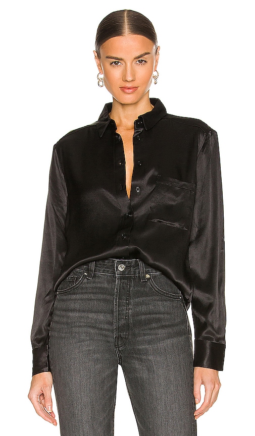Bardot Classic Collar Shirt in Black | REVOLVE